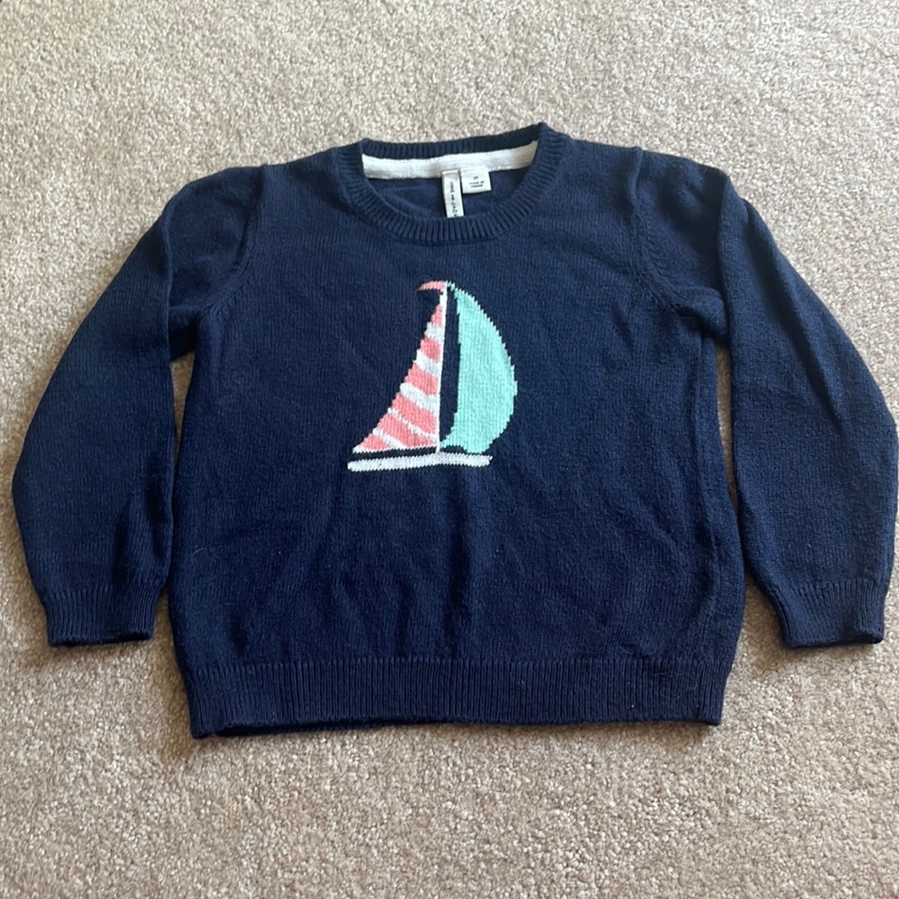 Janie & Jack toddler sail boat sweater size 2T